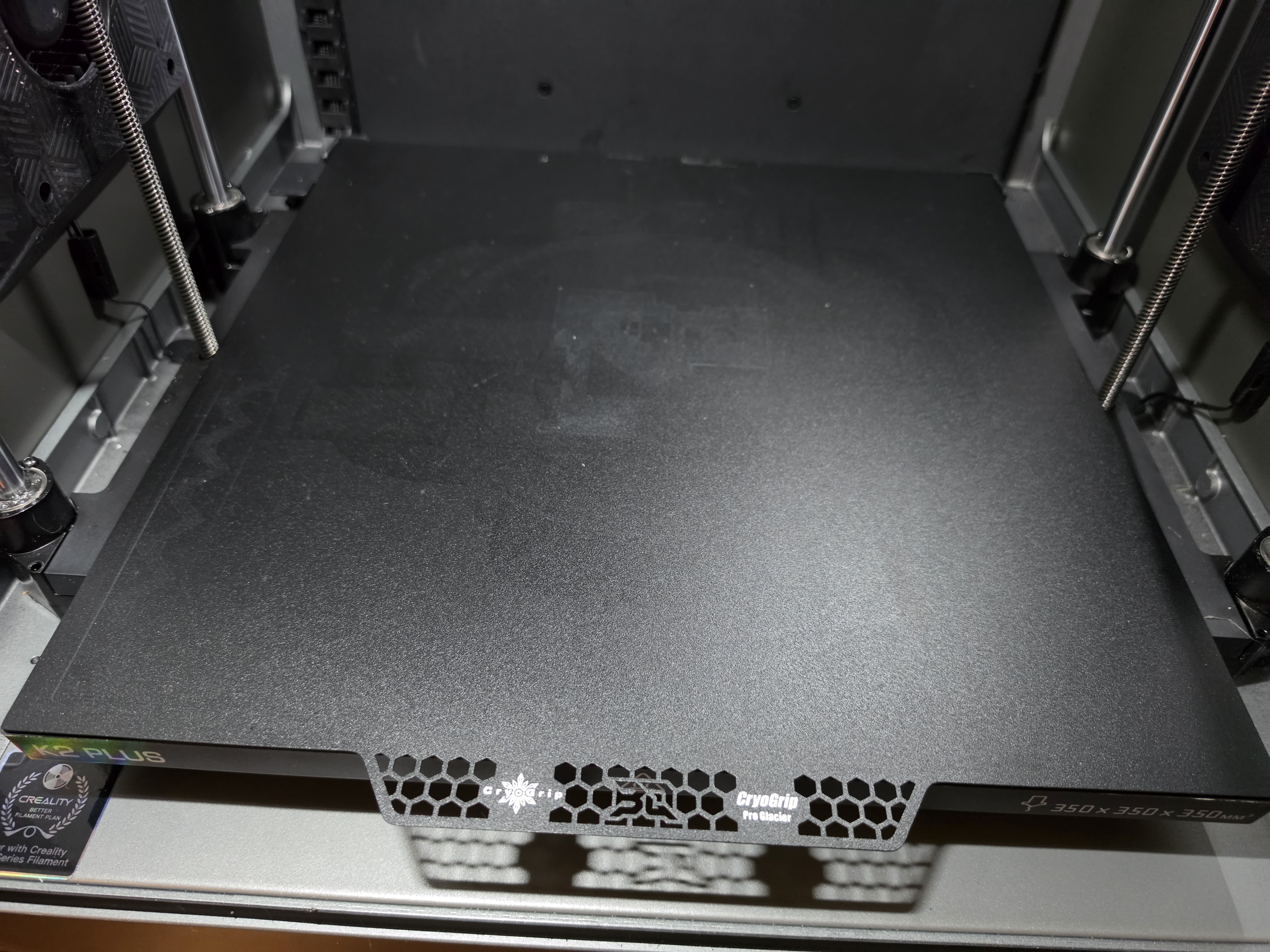 Plateau Cryogrip installé sur la Creality K2 Plus